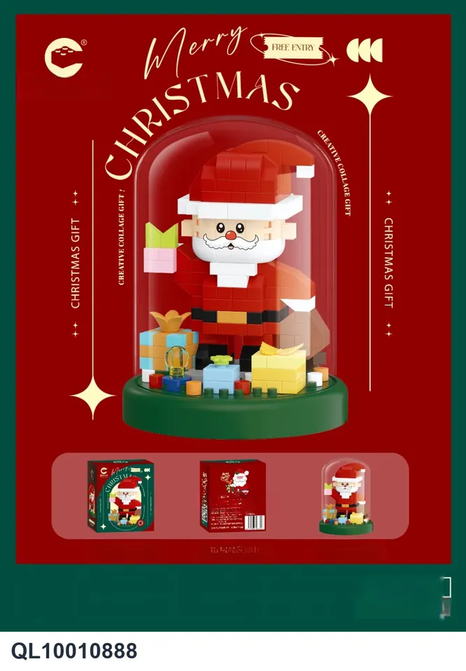 Assembling Small Particle Building Blocks-Round Cover-Santa Claus 311PCS Color Box wholesale from Qili Toys