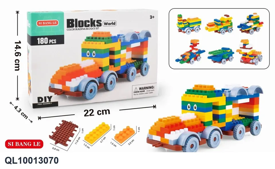 Color Box Puzzle Small Particle Building Blocks 180PCSDIY Assembled And Inserted Creative Modeling Building Blocks Color Box wholesale from Qili Toys