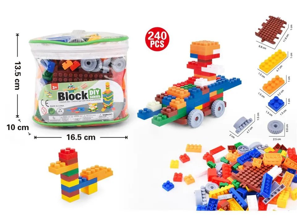 Creative Assembly Building Blocks Set (240 pcs) Tote Bag wholesale from Qili Toys