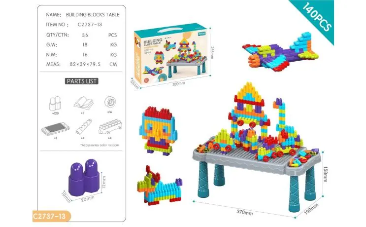 Creative Assembly Building Blocks Set (140 pcs) Color Box wholesale from Qili Toys
