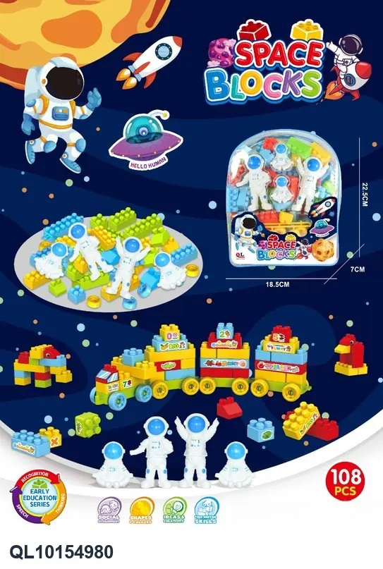 Creative Assembly Building Blocks Set (108 pcs) Backpack Bag wholesale from Qili Toys