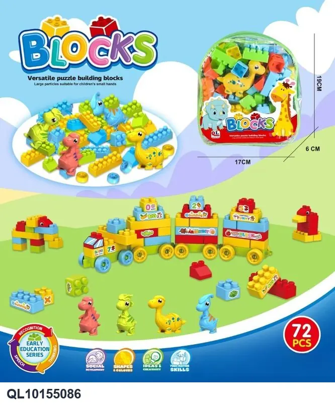Creative Assembly Building Blocks Set (72 pcs) Backpack Bag wholesale from Qili Toys