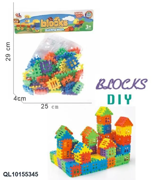 Creative Assembly Building Blocks Set (96 pcs) Header Bag wholesale from Qili Toys