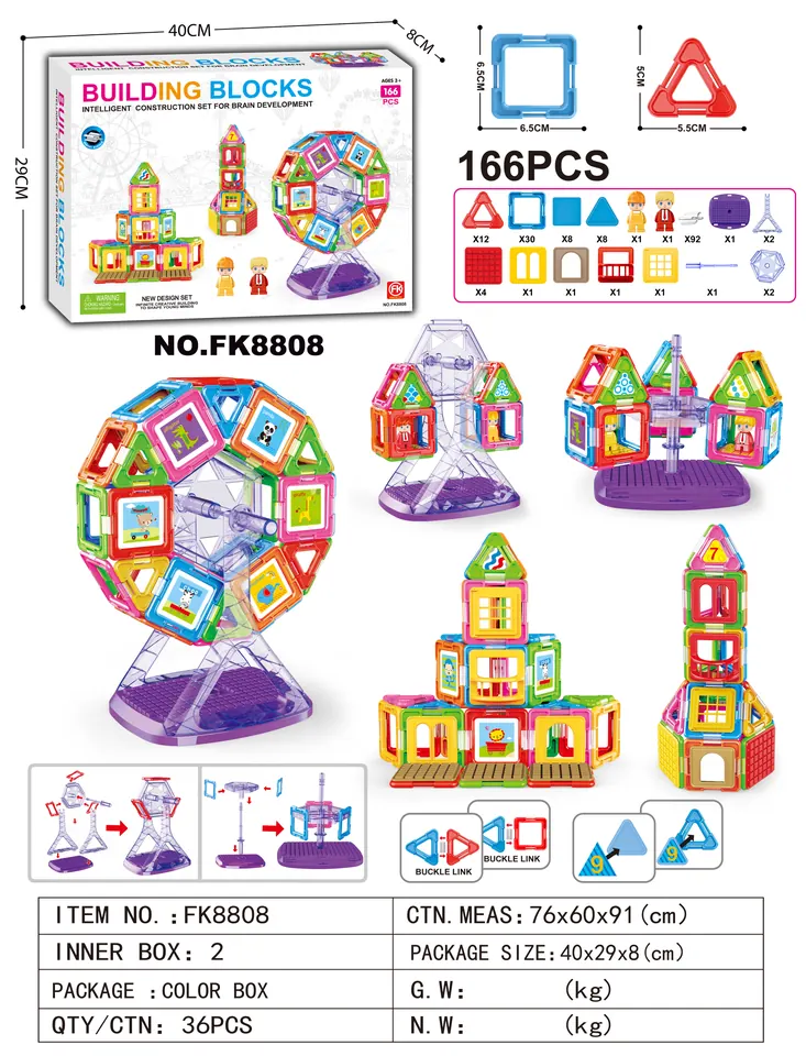 Creative Assembly Building Blocks Set (166 pcs) Color Box wholesale from Qili Toys