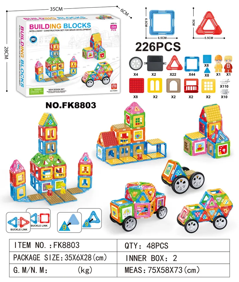 Creative Assembly Building Blocks Set (226 pcs) Color Box wholesale from Qili Toys