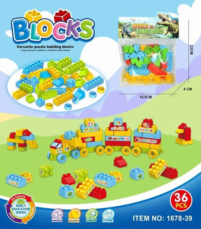 Creative Assembly Building Blocks Set (36 pcs) Header Bag wholesale from Qili Toys