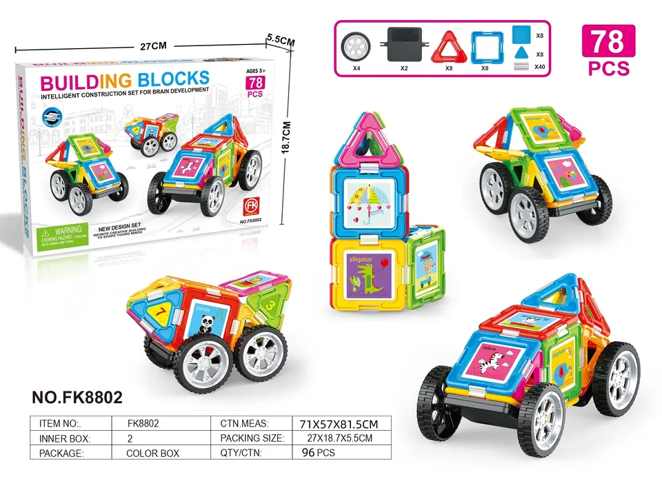 Creative Assembly Building Blocks Set (78 pcs) Color Box wholesale from Qili Toys