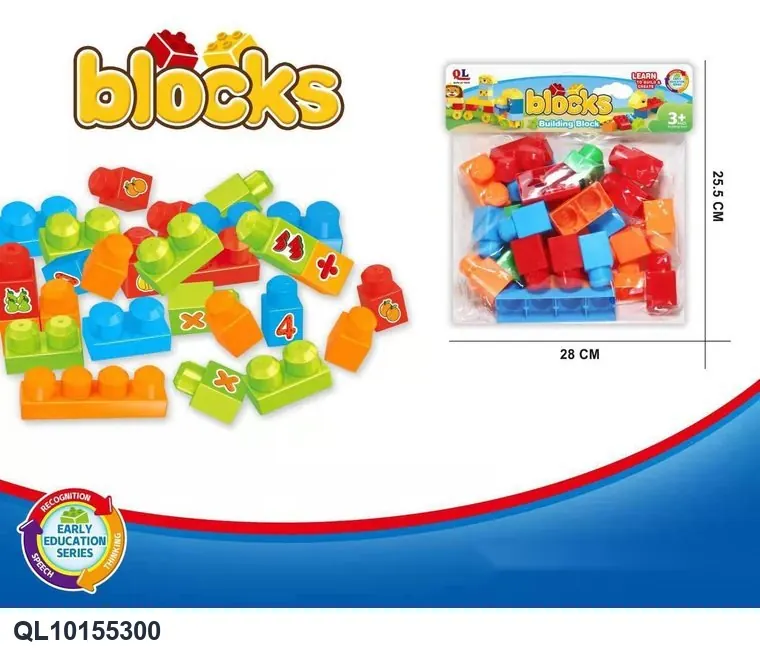 DIY Educational Building Blocks (24 pieces) Header Bag wholesale from Qili Toys
