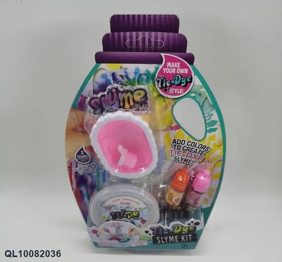 DIY Laundry Detergent-Shaped Slime Kit (110g), Including: Crystal Slime, Foam Beads, 2 Bottles Of Dye, A Wooden Stick, And A Straw. In wholesale from Qili Toys