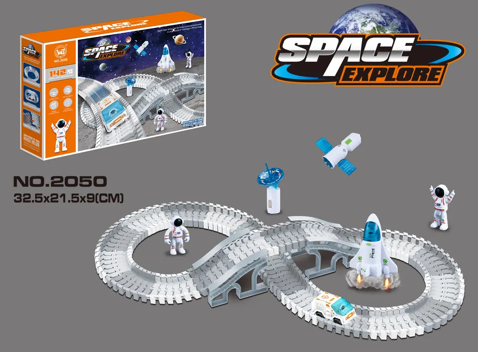 High-Speed Electric Track Car (142 pieces), Does Not Include AA Batteries (batteries not included). Color Box wholesale from Qili Toys