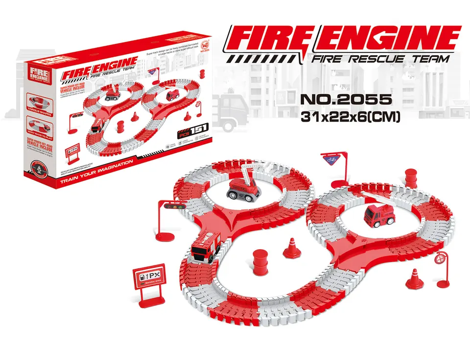 High-Speed Electric Track Car (151 pieces), Excluding One AA Battery (battery not included). Color Box wholesale from Qili Toys