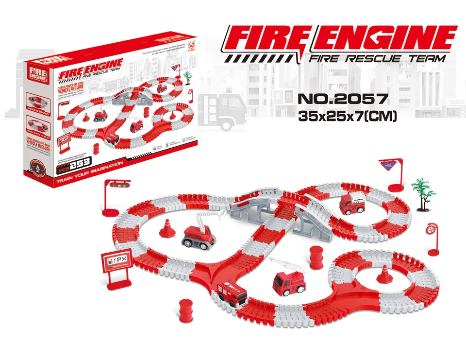 High-Speed Electric Track Car (252 pieces), Does Not Include AA Batteries (batteries not included). Color Box wholesale from Qili Toys