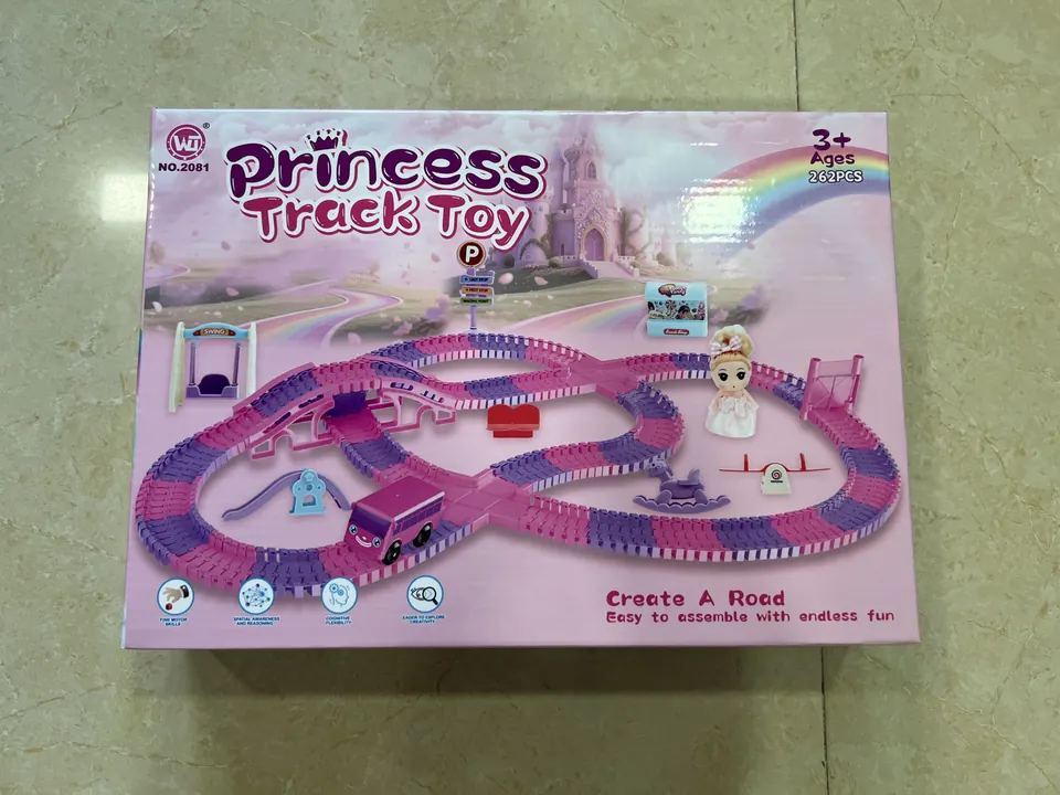 High-Speed Electric Track Car (262 pieces), Does Not Include AA Batteries (batteries not included). Color Box wholesale from Qili Toys