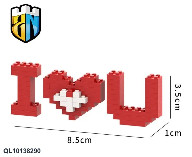 ILOVEYOU Building Blocks OPP wholesale from Qili Toys