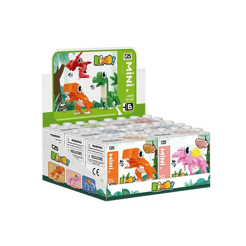 Jurassic Dinosaur Building Blocks (8pcs single price) Display Box wholesale from Qili Toys