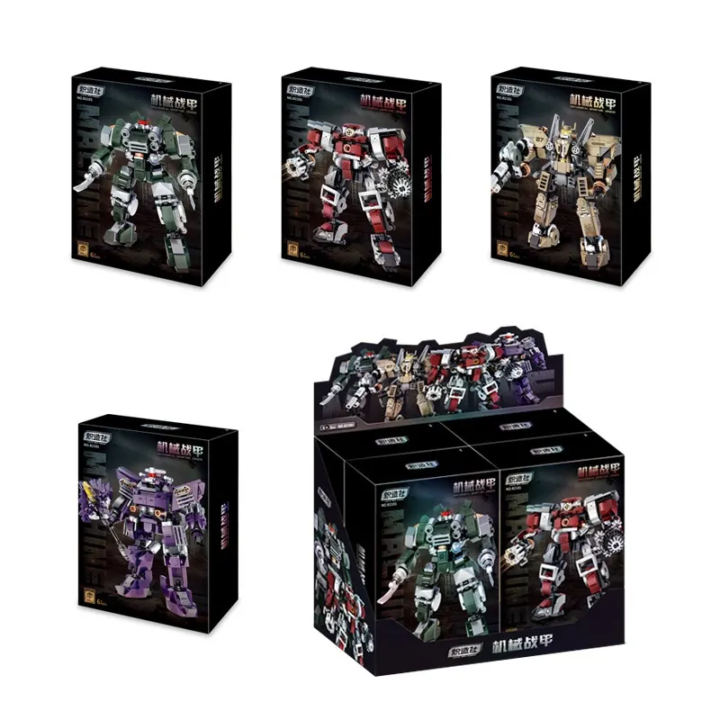 MINI Mechanical Armor Building Blocks (4pcs single price) Display Box wholesale from Qili Toys