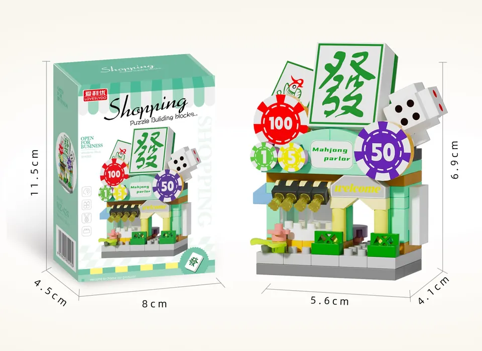 Mahjong Parlor 160-Piece Building Block Set Color Box wholesale from Qili Toys