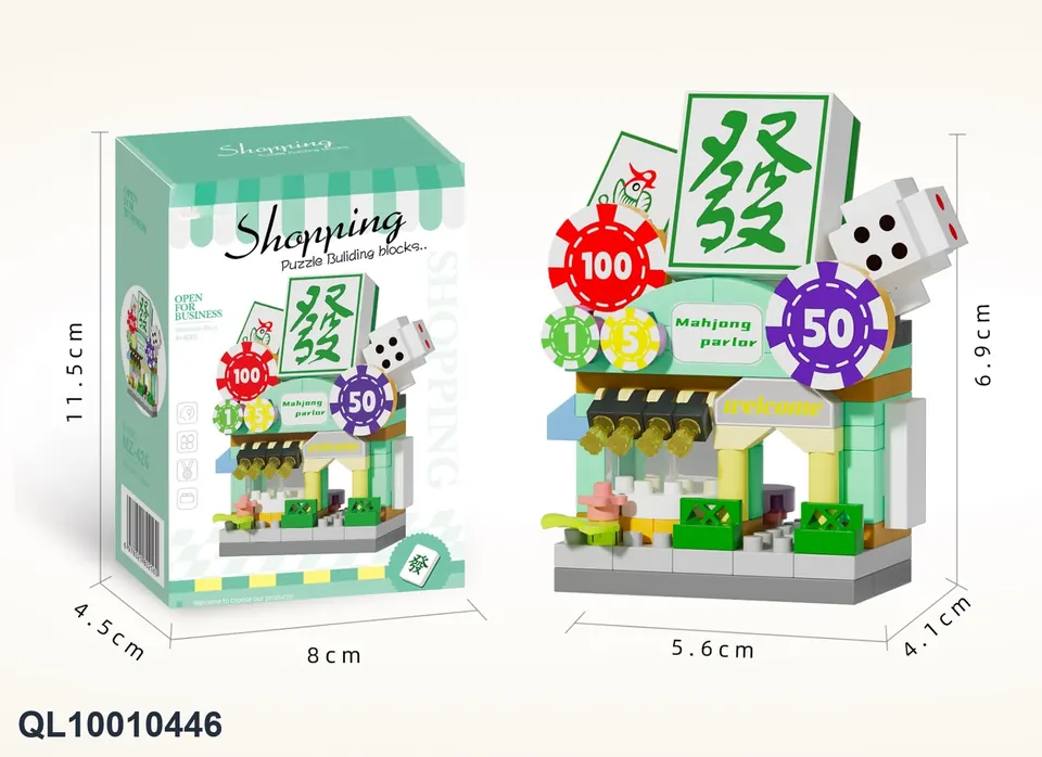 Mahjong Parlor 160-Piece Building Block Set Color Box wholesale from Qili Toys