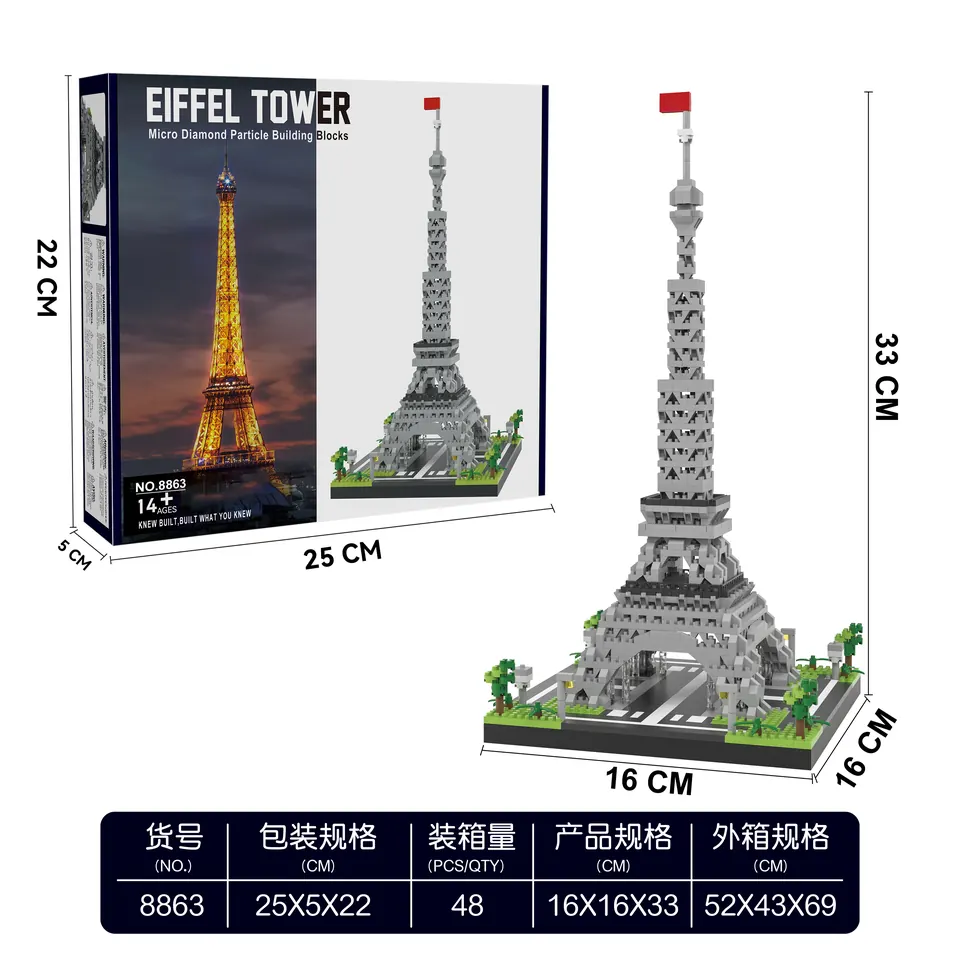 Medium Eiffel Tower Airplane Box wholesale from Qili Toys