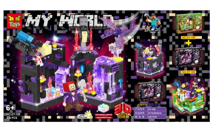 Minecraft Building Blocks With Lights Color Box wholesale from Qili Toys