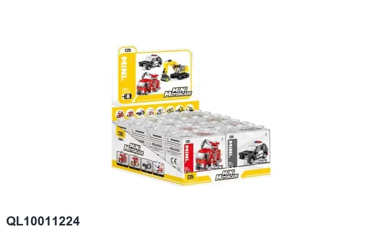 Mini Engineering Vehicle (8 types mixed) Building Blocks Display Box wholesale from Qili Toys