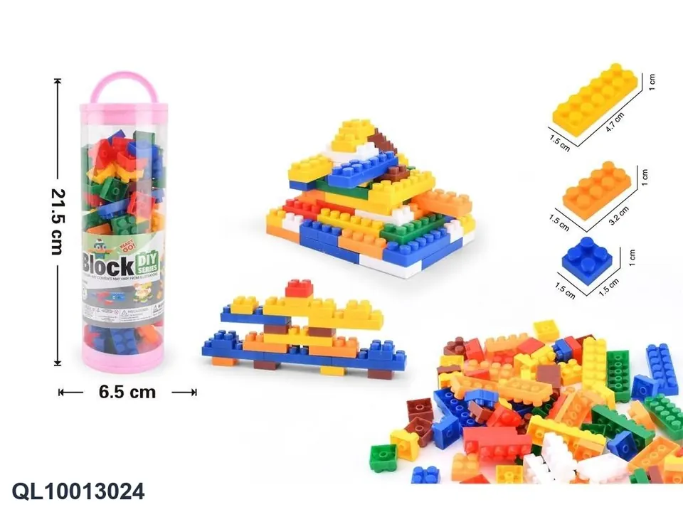 PVC Cylinder Small Particle Puzzle Building Blocks DIY Assembly And Insertion Creative Modeling Building Blocks Canned wholesale from Qili Toys