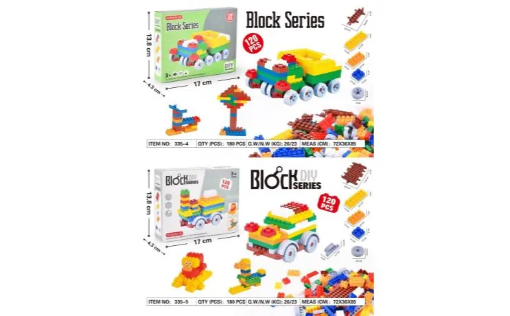 Puzzle Building Blocks 120PCS (two types mixed, diy assembled and inserted creative modeling building blocks) Color Box wholesale from Qili Toys