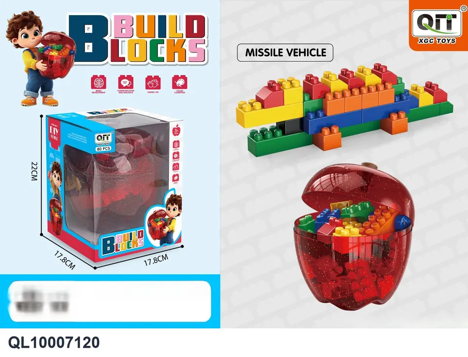 Puzzle Building Blocks Big Apple 80PCS Window Box wholesale from Qili Toys