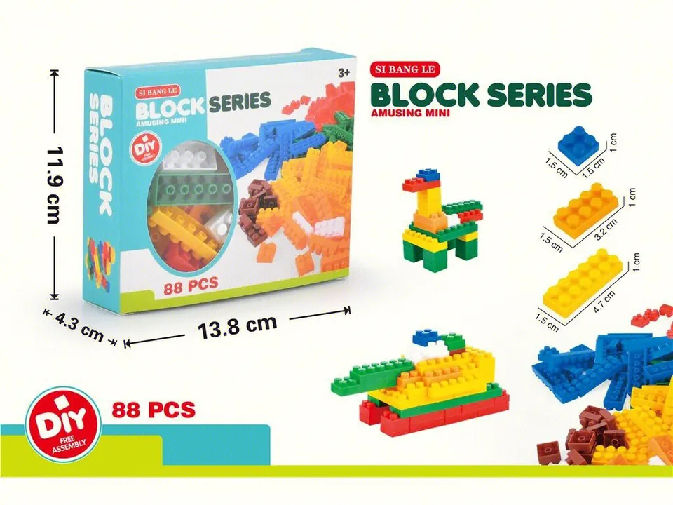 Puzzle Small Particle Building Blocks 88PCS Window Box wholesale from Qili Toys