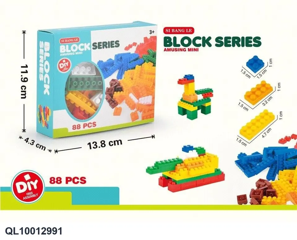 Puzzle Small Particle Building Blocks 88PCS Window Box wholesale from Qili Toys