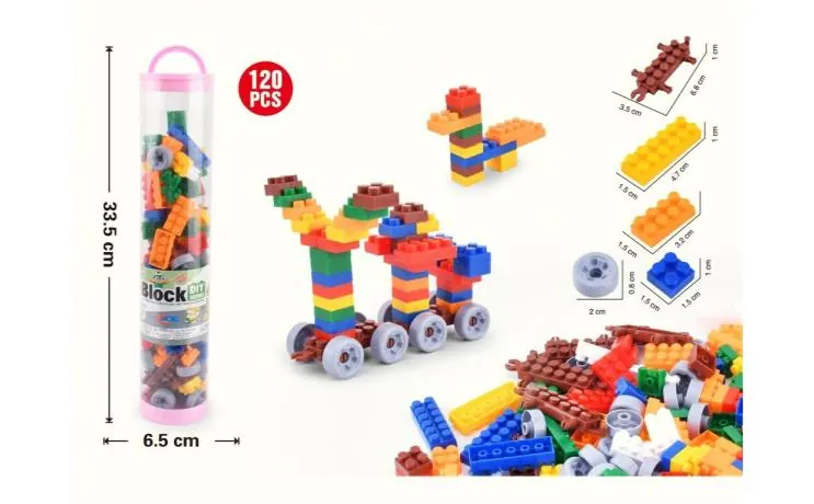 Pvc Cylinder Small Particle Puzzle Building Blocks 120PCSDIY Assembled And Inserted Creative Modeling Building Blocks Canned wholesale from Qili Toys