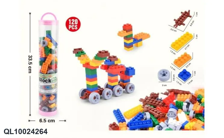 Pvc Cylinder Small Particle Puzzle Building Blocks 120PCSDIY Assembled And Inserted Creative Modeling Building Blocks Canned wholesale from Qili Toys