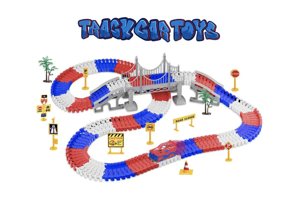 Rapid Track Electric Train Set (234 pieces), Excluding One AA Battery (battery not included). For Offline Use Only. Color Box wholesale from Qili Toys