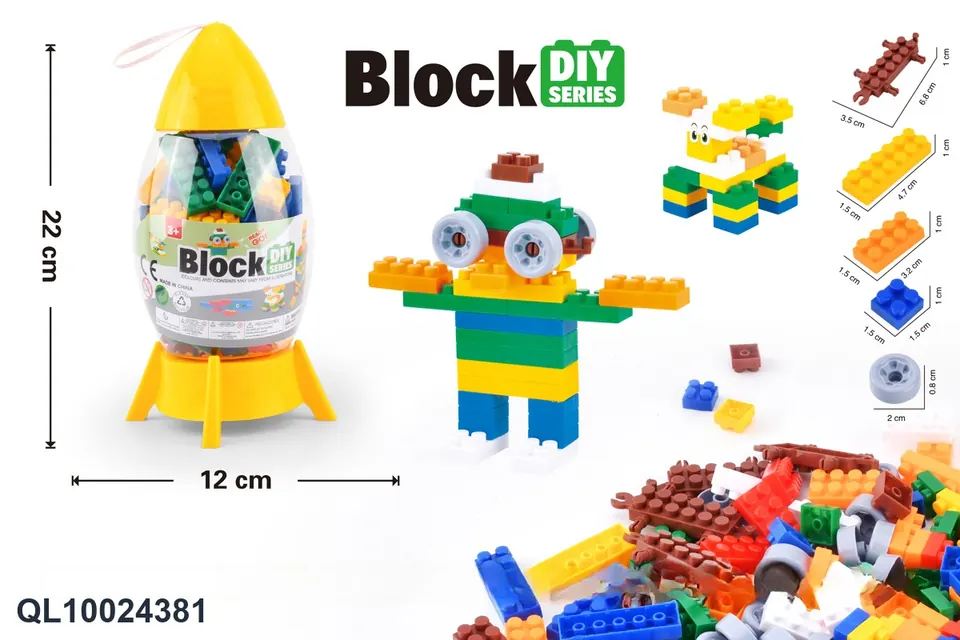 Small Particle Building Blocks Big Rocket Children's Building Blocks Toy Educational Small Particles Brain-Moving Assembly Combination Storage Box wholesale from Qili Toys