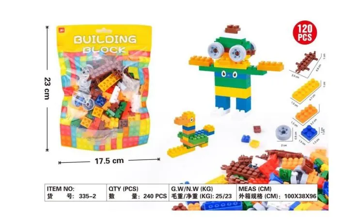 Small Particle Building Blocks (120 pcs, children's building blocks toy educational small particle brain-changing assembly combination) Bagged Pack wholesale from Qili Toys
