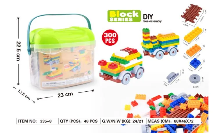 Small Particle Building Blocks (300pcs, children's building blocks toy educational large particle brain-changing assembly combination) Storage Box wholesale from Qili Toys