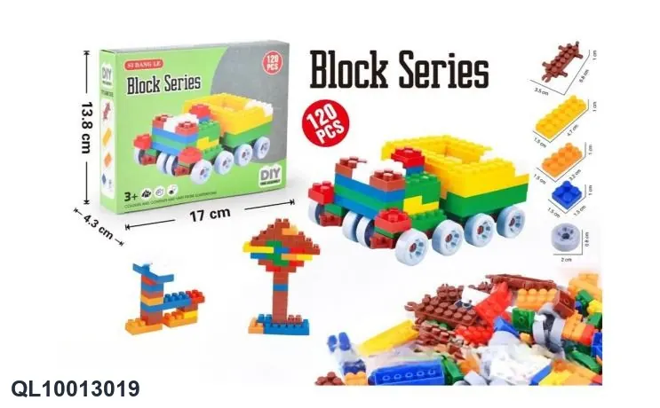 Small Particle Building Blocks (120 pcs, children's building blocks toy educational small particle brain-changing assembly combination) Color Box wholesale from Qili Toys
