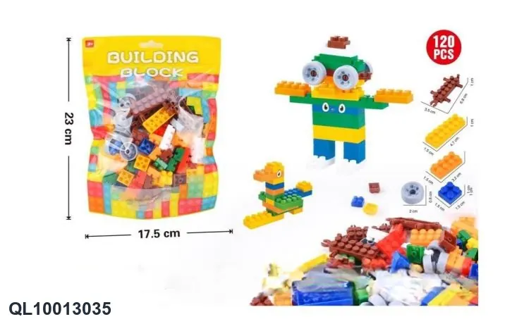 Small Particle Building Blocks (120 pcs, children's building blocks toy educational small particle brain-changing assembly combination) Bagged Pack wholesale from Qili Toys