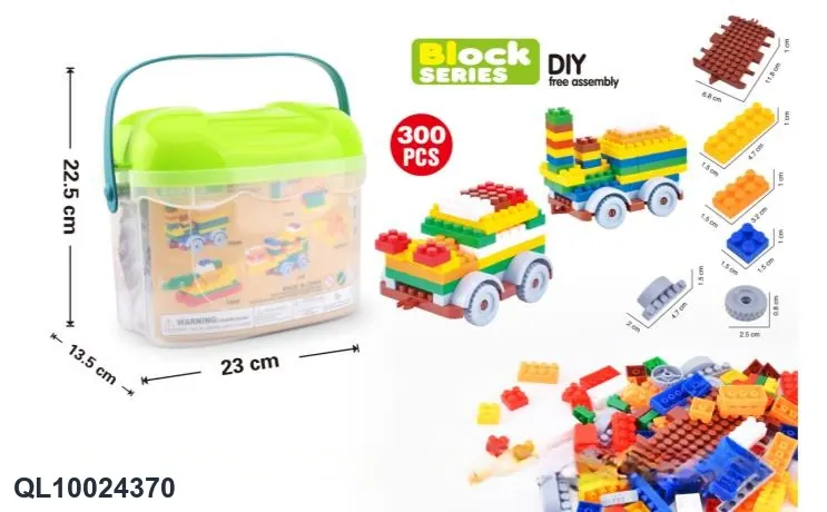 Small Particle Building Blocks (300pcs, children's building blocks toy educational large particle brain-changing assembly combination) Storage Box wholesale from Qili Toys