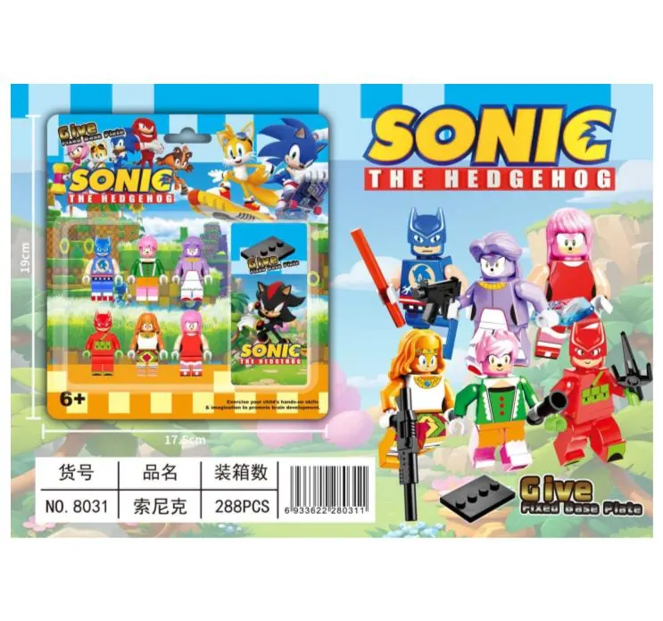 Sonic Building Block Minifigure 6PCS Disassembly Pack wholesale from Qili Toys