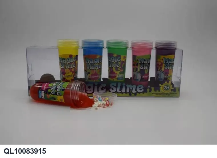 85G Transparent Slime "Slime" + "Pony" PVC Box (6 cans) PVC Box wholesale from Qili Toys