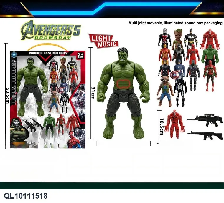 Green Giant Hero 12 Inches + 14 Villain Color Box wholesale from Qili Toys