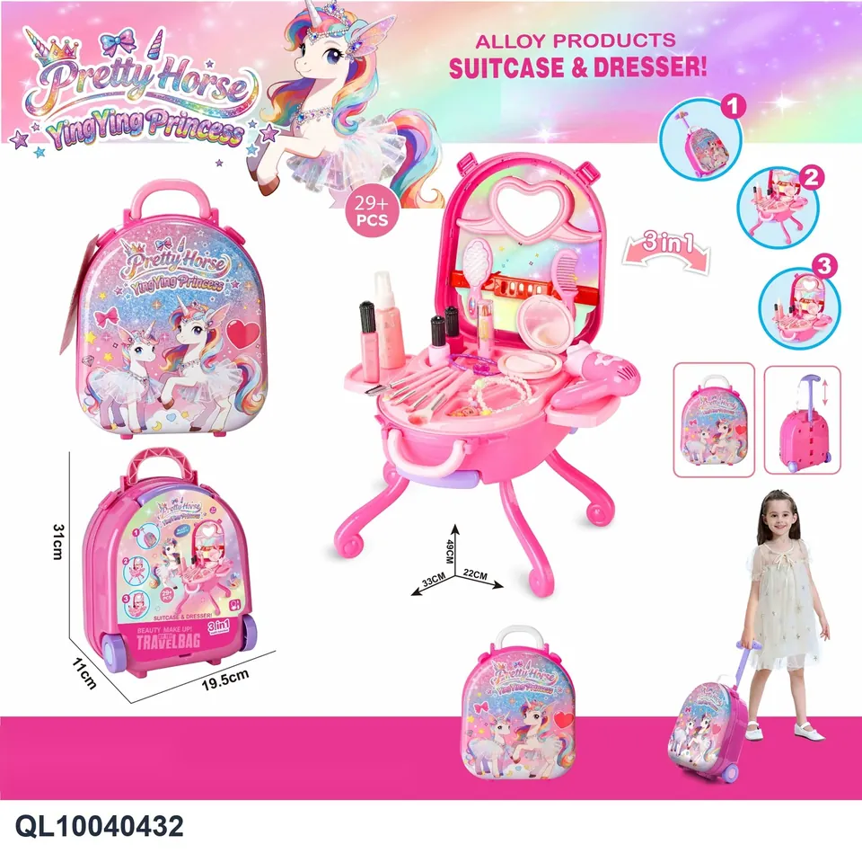 Pony Alloy Trolley Case Dressing Table Wrap Card wholesale from Qili Toys