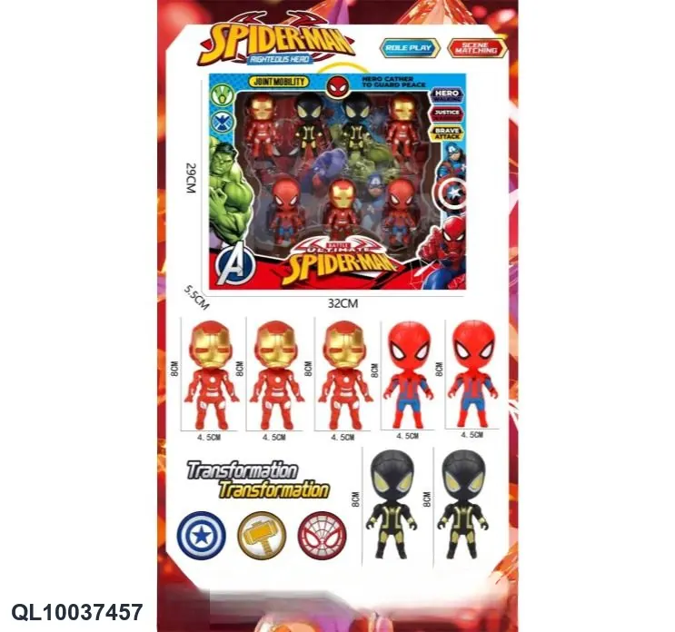 Q Version Spider Hero Armored Hero Combination Window Box wholesale from Qili Toys