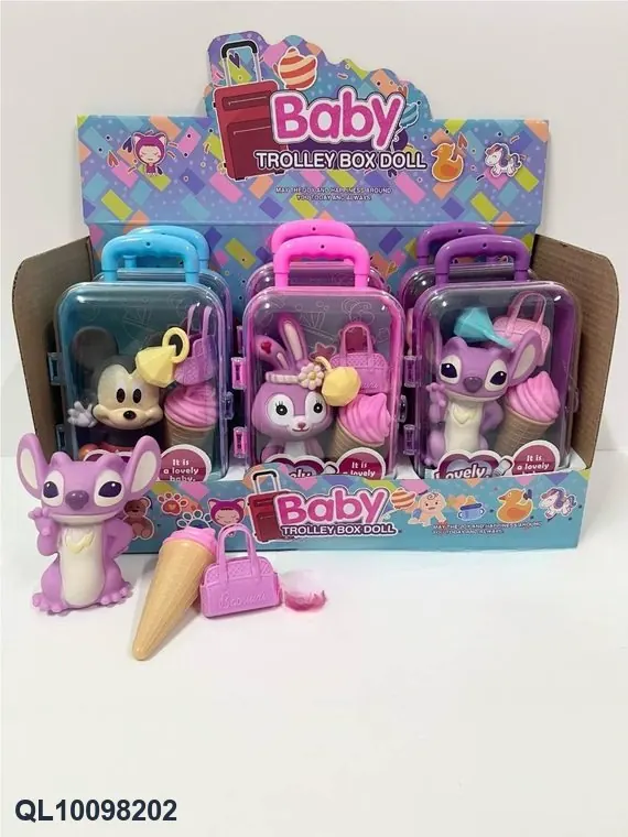 Set Of 6 "Sturdy" Enamel Lunchboxes With Pull-Out Handles, Each With Different Accessories. Display Box wholesale from Qili Toys