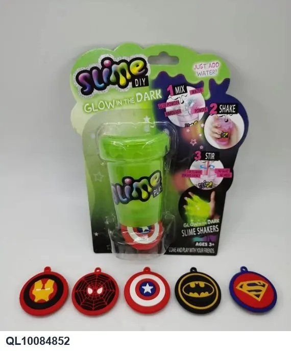 Slime DIY Glow-In-The-Dark And Fluorescent Slime + Glitter Mix + Shield (Shield Hero, Spider Hero, Bat Hero, Caped Hero, Armored Hero) Card Pack (single bottle) Corrugated Cardboard wholesale from Qili Toys