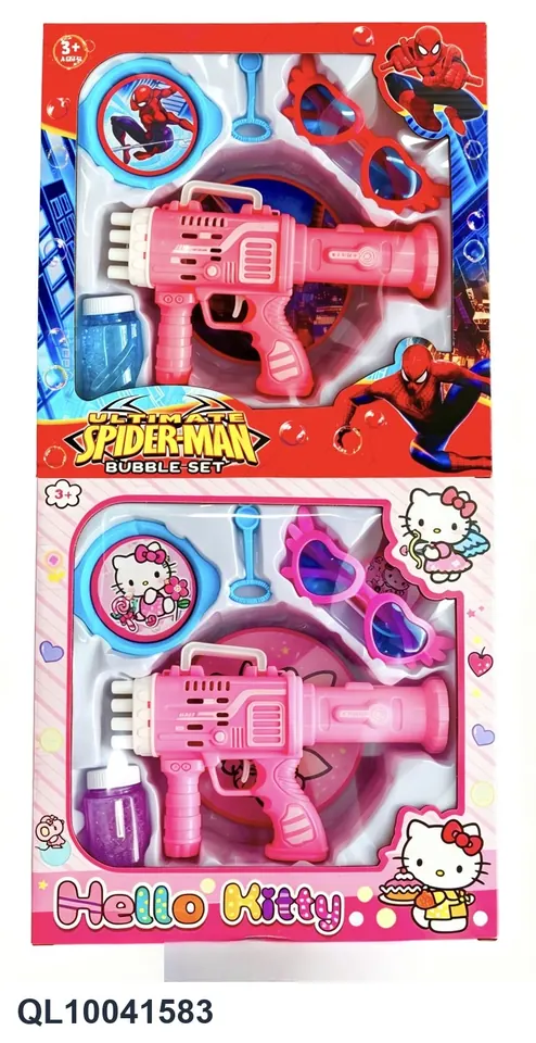 Spider Hero/KT Cat 16-Hole Bubble Machine Set Window Box wholesale from Qili Toys