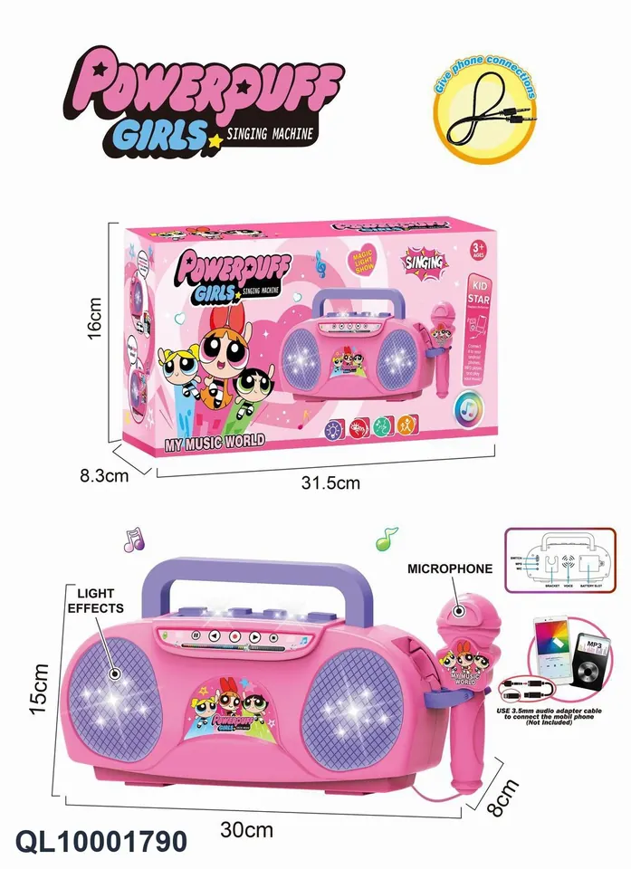 Stunning Light Singing Machine With Microphone (powerpuff girls) Sealed Box wholesale from Qili Toys