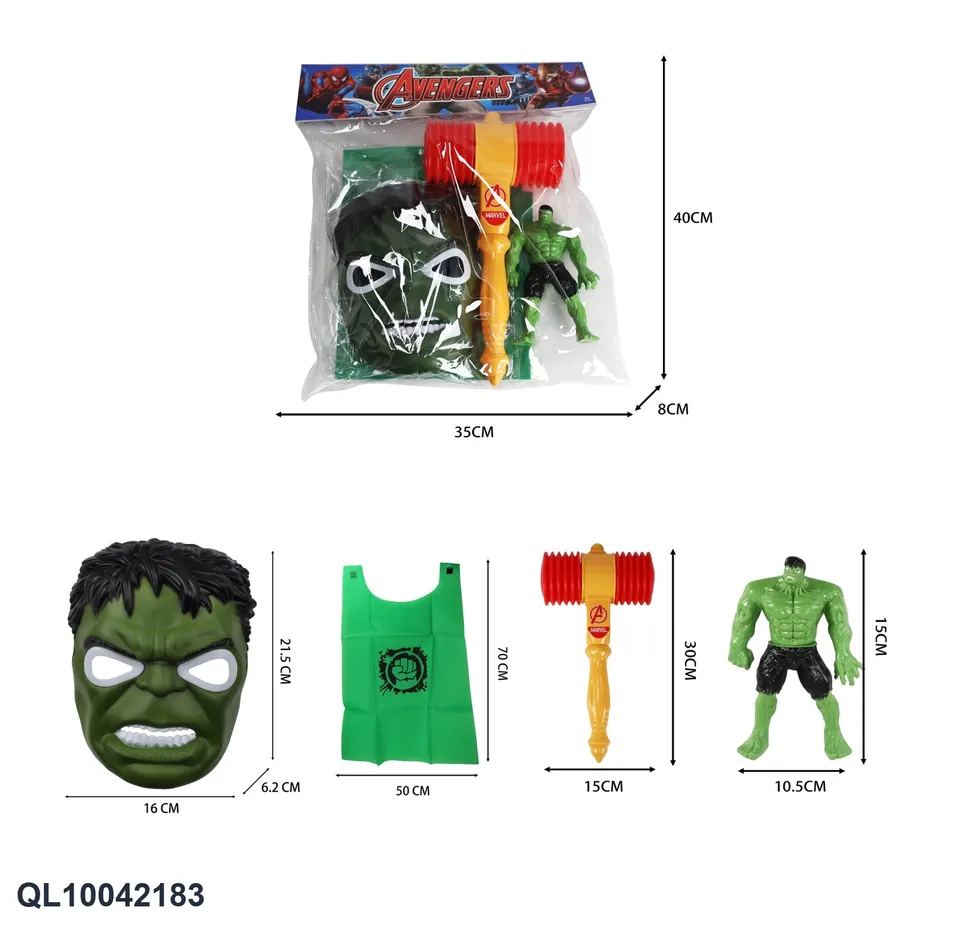 Superhero Team Green Giant Hero Mask Set PVC Header Bag wholesale from Qili Toys