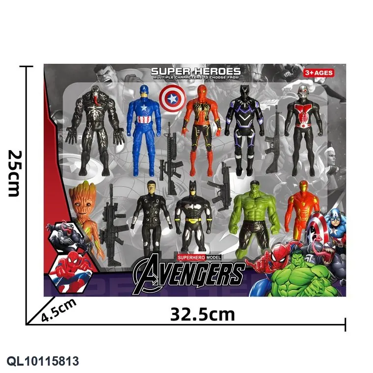 Superhero Team (color box) 10 People Fighting With Guns Color Box wholesale from Qili Toys